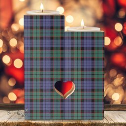 ScotsTee Shop Scottish Fletcher Modern Clan Tartan Wooden Candle Holder