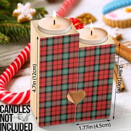 ScotsTee Shop Scottish Kerr Ancient Clan Tartan Wooden Candle Holder