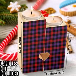 ScotsTee Shop Scottish Brown Modern Clan Tartan Wooden Candle Holder