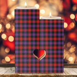 ScotsTee Shop Scottish Brown Modern Clan Tartan Wooden Candle Holder