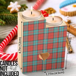 ScotsTee Shop Scottish Dunbar Ancient Clan Tartan Wooden Candle Holder