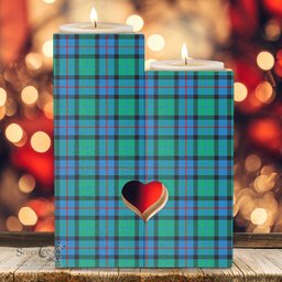 ScotsTee Shop Scottish Flower Of Scotland Clan Tartan Wooden Candle Holder