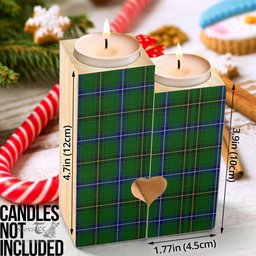 ScotsTee Shop Scottish Henderson Modern Clan Tartan Wooden Candle Holder