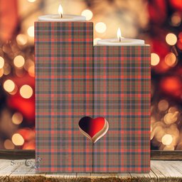 ScotsTee Shop Scottish Cumming Hunting Weathered Clan Tartan Wooden Candle Holder