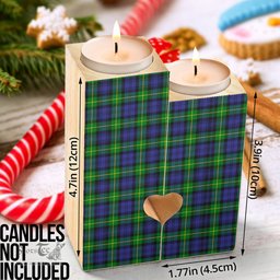 ScotsTee Shop Scottish Gordon Modern Clan Tartan Wooden Candle Holder