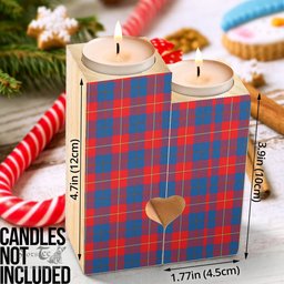 ScotsTee Shop Scottish Galloway Red Clan Tartan Wooden Candle Holder
