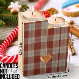 ScotsTee Shop Scottish Davidson Dress Dancers Clan Tartan Wooden Candle Holder