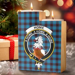 ScotsTee Shop Scottish Home Ancient Clan Crest Tartan Wooden Candle Holder