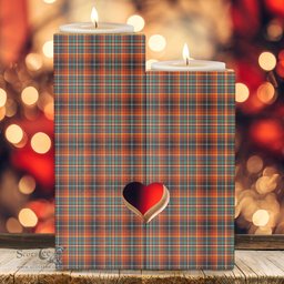 ScotsTee Shop Scottish Innes Ancient Clan Tartan Wooden Candle Holder