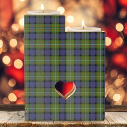 ScotsTee Shop Scottish Fergusson Modern Clan Tartan Wooden Candle Holder