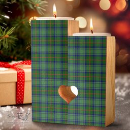 ScotsTee Shop Scottish Cranstoun Clan Tartan Wooden Candle Holder