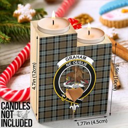 ScotsTee Shop Scottish Graham of Menteith Weathered Clan Crest Tartan Wooden Candle Holder