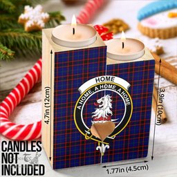 ScotsTee Shop Scottish Home Modern Clan Crest Tartan Wooden Candle Holder