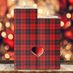 ScotsTee Shop Scottish Ettrick District Clan Tartan Wooden Candle Holder
