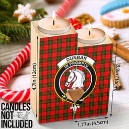 ScotsTee Shop Scottish Dunbar Modern Clan Crest Tartan Wooden Candle Holder