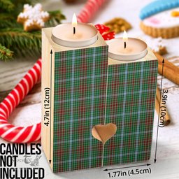 ScotsTee Shop Scottish Gayre Clan Tartan Wooden Candle Holder