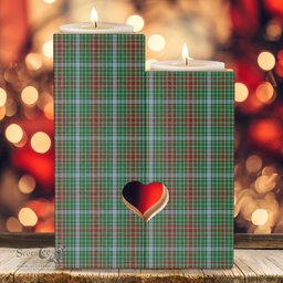 ScotsTee Shop Scottish Gayre Clan Tartan Wooden Candle Holder