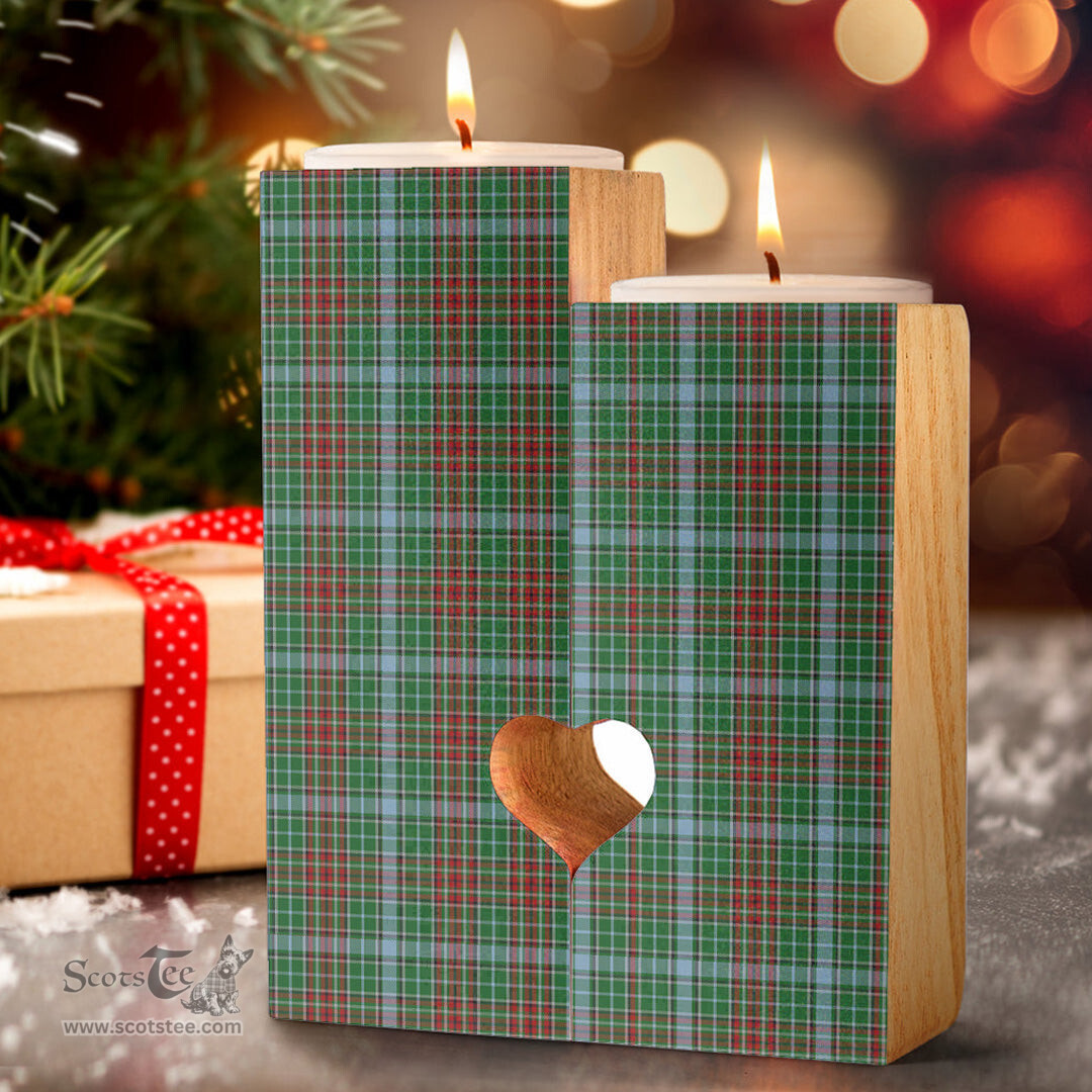 ScotsTee Shop Scottish Gayre Clan Tartan Wooden Candle Holder