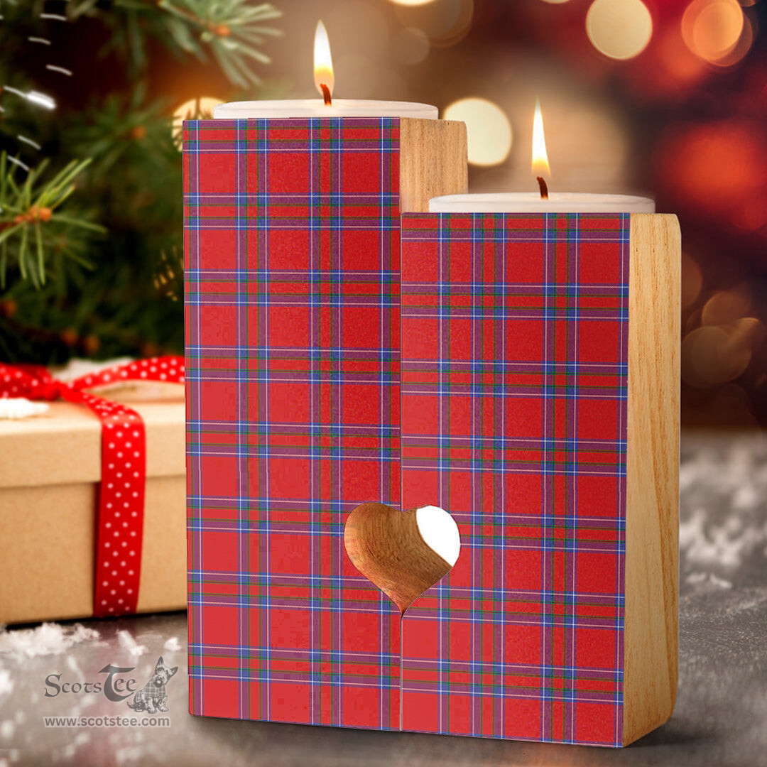 ScotsTee Shop Scottish Inverness District Clan Tartan Wooden Candle Holder