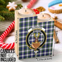 ScotsTee Shop Scottish Gordon Dress Modern Clan Crest Tartan Wooden Candle Holder