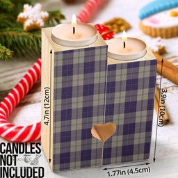 ScotsTee Shop Scottish Cunningham Dress Blue Dancers Clan Tartan Wooden Candle Holder