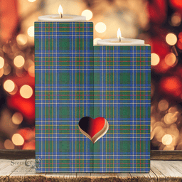 ScotsTee Shop Scottish Cockburn Ancient Clan Tartan Wooden Candle Holder