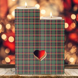 ScotsTee Shop Scottish Cumming Hunting Ancient Clan Tartan Wooden Candle Holder