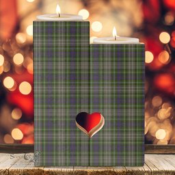 ScotsTee Shop Scottish Davidson Tulloch Dress Clan Tartan Wooden Candle Holder