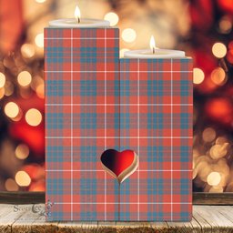 ScotsTee Shop Scottish Hamilton Ancient Clan Tartan Wooden Candle Holder