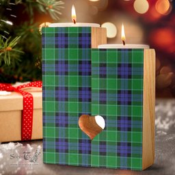ScotsTee Shop Scottish Graham of Menteith Modern Clan Tartan Wooden Candle Holder