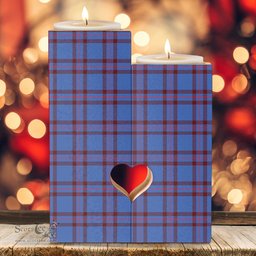 ScotsTee Shop Scottish Elliot Modern Clan Tartan Wooden Candle Holder