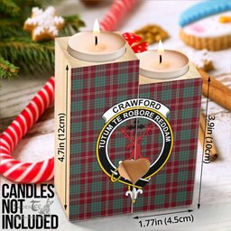 ScotsTee Shop Scottish Crawford Modern Clan Crest Tartan Wooden Candle Holder