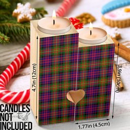 ScotsTee Shop Scottish Carnegie Modern Clan Tartan Wooden Candle Holder