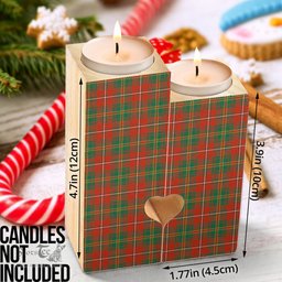 ScotsTee Shop Scottish Hay Ancient Clan Tartan Wooden Candle Holder