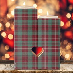 ScotsTee Shop Scottish Crawford Modern Clan Tartan Wooden Candle Holder