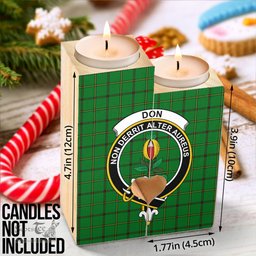 ScotsTee Shop Scottish Don _Tribe of Mar Clan Crest Tartan Wooden Candle Holder