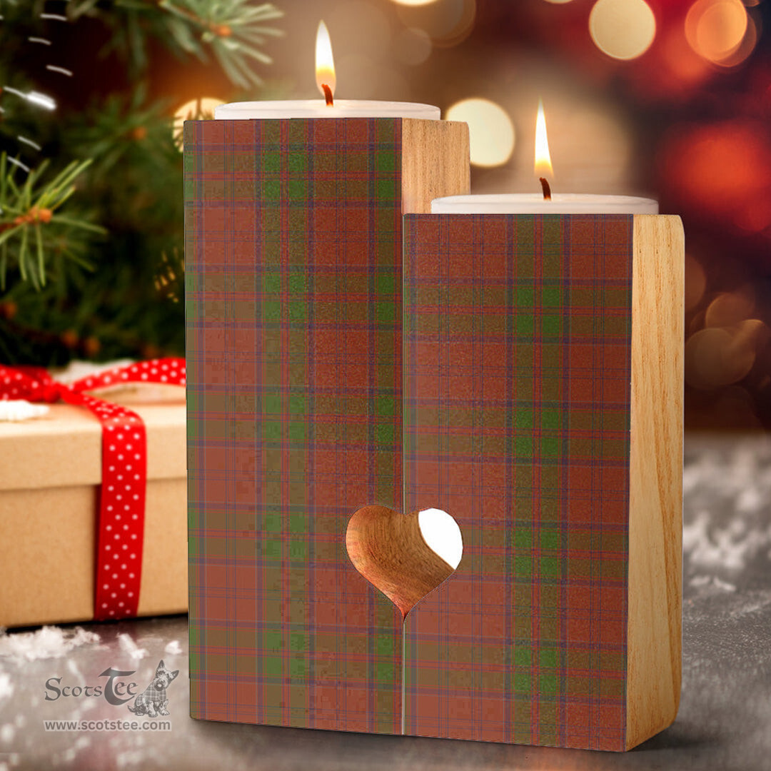 ScotsTee Shop Scottish Drummond Clan Clan Tartan Wooden Candle Holder