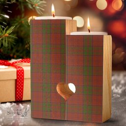 ScotsTee Shop Scottish Drummond Clan Clan Tartan Wooden Candle Holder