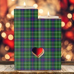 ScotsTee Shop Scottish Duncan Modern Clan Tartan Wooden Candle Holder