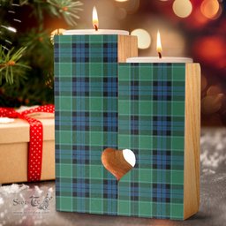 ScotsTee Shop Scottish Graham of Menteith Ancient Clan Tartan Wooden Candle Holder