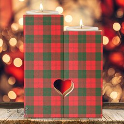 ScotsTee Shop Scottish Erskine Modern Clan Tartan Wooden Candle Holder