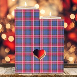 ScotsTee Shop Scottish Graham of Menteith Red Clan Tartan Wooden Candle Holder