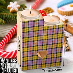 ScotsTee Shop Scottish Culloden Ancient Clan Tartan Wooden Candle Holder