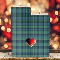 ScotsTee Shop Scottish MacCallum Ancient Clan Tartan Wooden Candle Holder