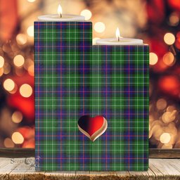ScotsTee Shop Scottish Leslie Hunting Clan Tartan Wooden Candle Holder