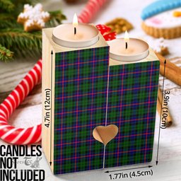 ScotsTee Shop Scottish Morrison Modern Clan Tartan Wooden Candle Holder