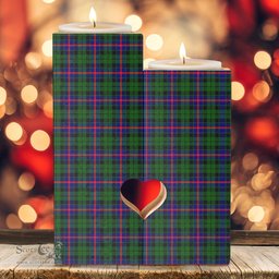 ScotsTee Shop Scottish Morrison Modern Clan Tartan Wooden Candle Holder