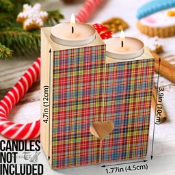 ScotsTee Shop Scottish Ogilvie of Airlie Ancient Clan Tartan Wooden Candle Holder