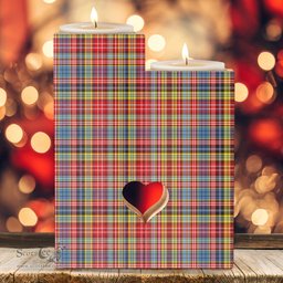 ScotsTee Shop Scottish Ogilvie of Airlie Ancient Clan Tartan Wooden Candle Holder