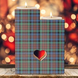ScotsTee Shop Scottish MacDuff Hunting Ancient Clan Tartan Wooden Candle Holder